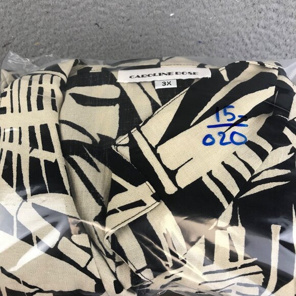 CAROLINE ROSE BLACK AND IVORY 3/4 SLEEVE'S SKIRT TOP JACKET SUIT SIZE 3X - Picture 8 of 8